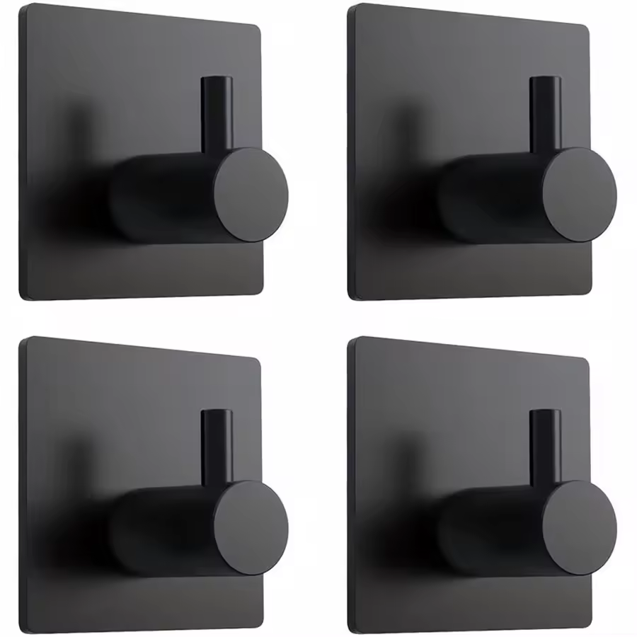 Modern Style Stainless Steel Adhesive Hooks for Bathroom Room Kitchen Clothes