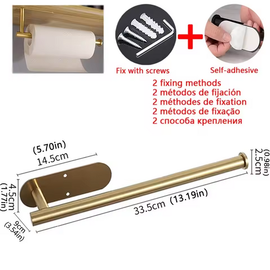 Toilet Roll Paper Stainless Steel Kitchen Towel Holder Adhesive Tissue Hanger