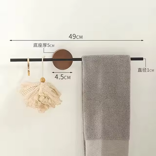 Wood Wall Bathroom Towel Rack Shelf Kitchen Storage