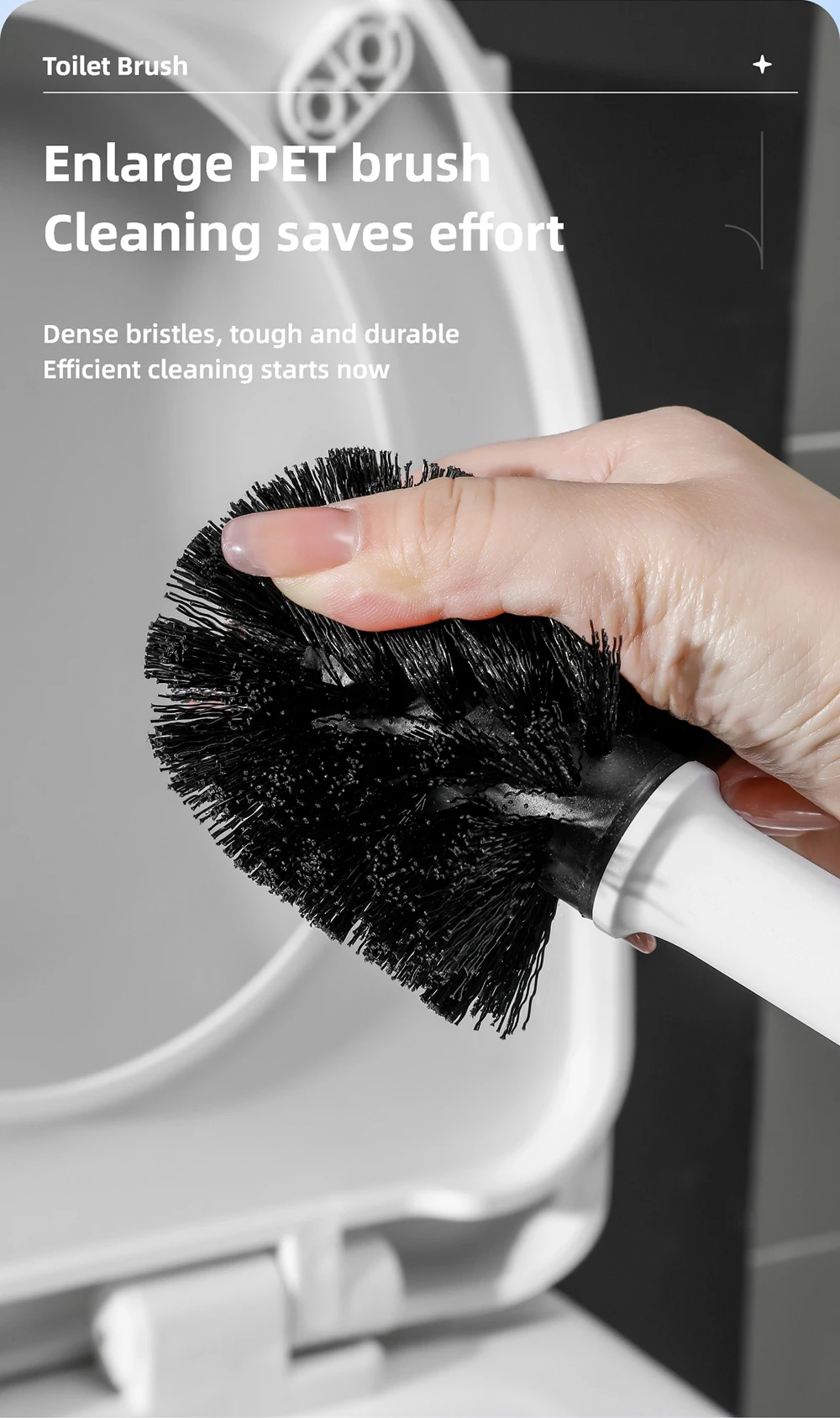 Large Floor Standing Toilet Brush with Extended Handle