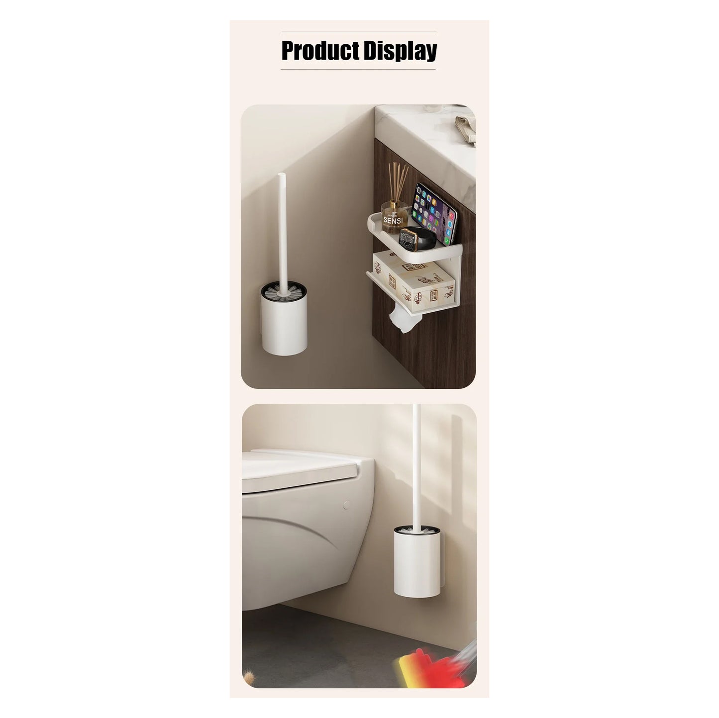Save Space Now – Wall Toilet Brush Holder