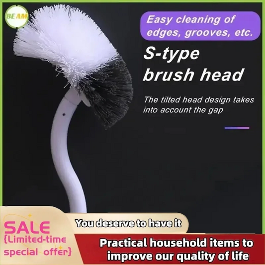 Wall-Mounted Toilet Brush | Soft Nylon Bristles | Deep Corner Cleaning Design