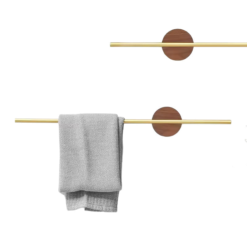 Wood Wall Bathroom Towel Rack Shelf Kitchen Storage