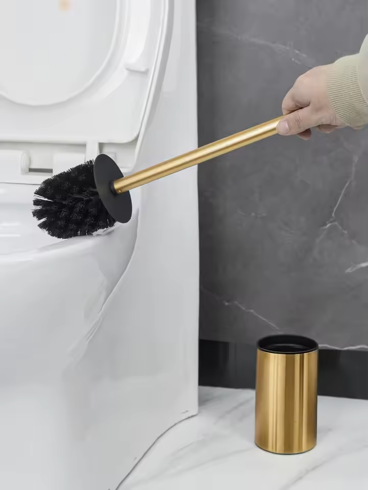 Add Luxury Clean – Golden Toilet Brush Set