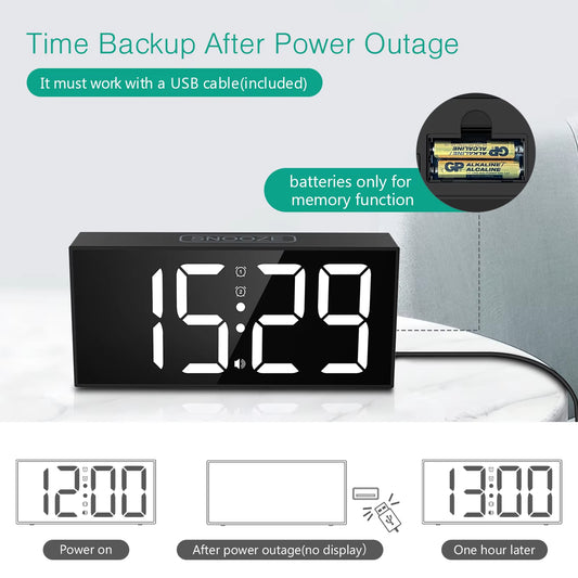 ORIA 7.5" Vibrating LED Alarm Clock
