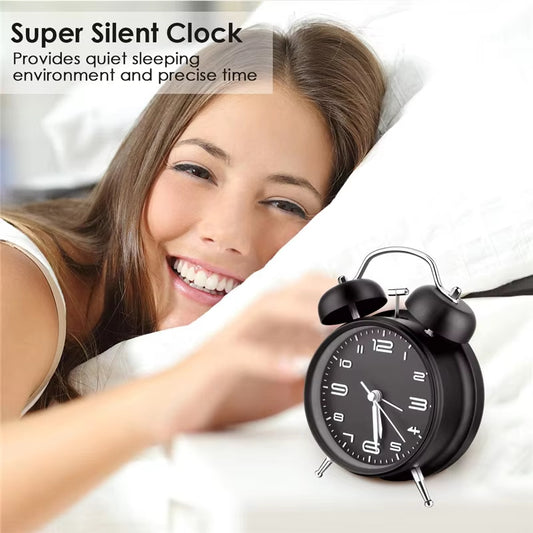 4'' Twin Bell Loud Alarm Clock with Backlight