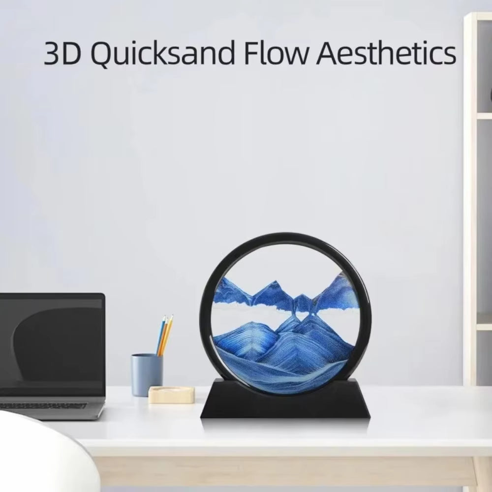 3D Moving Sand Hourglass Decor