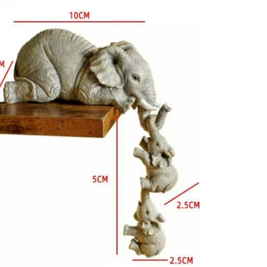 3PCS Cute Elephant Resin Figurine Set