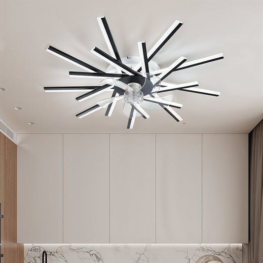 6 Speed Large LED Ceiling Fan with Lighting LED Light Adjustable Wind + Remote