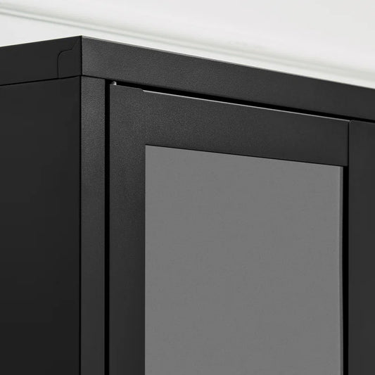 Niccolino Metal & Glass Long Sideboard or TV Cabinet - Sleek Modern Deco Design
