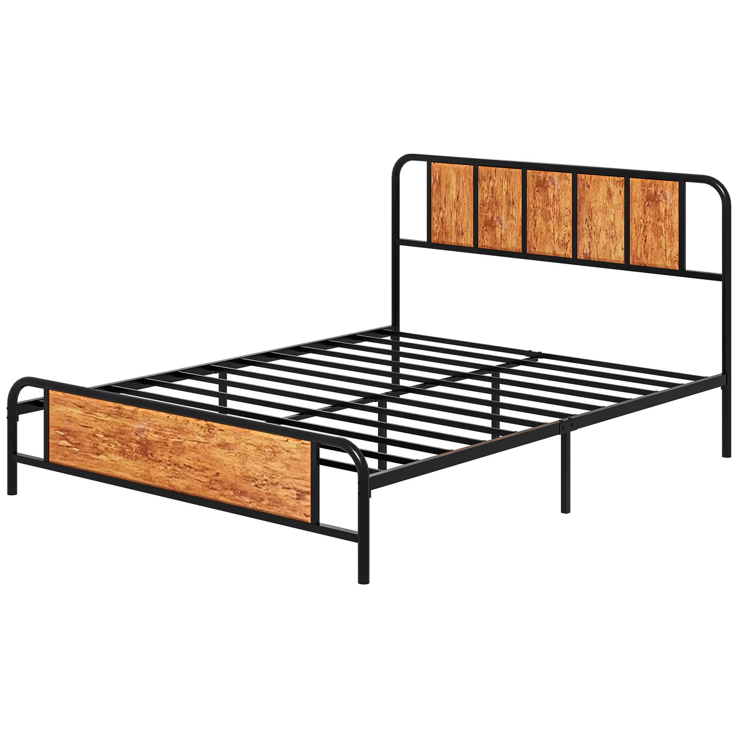 Bed Frame with Footboard and under Bed Storage Rustic Brown