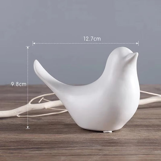 Nordic Ceramic Bird Figurine Table Decor