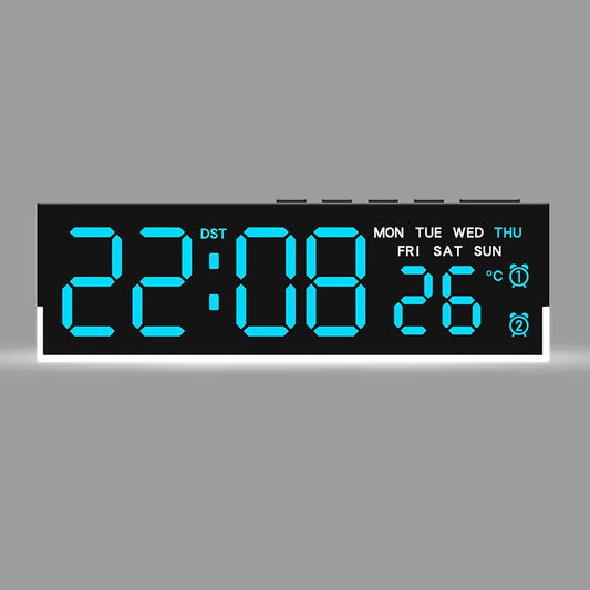 LED Digital Alarm Clock with Temp & 2 Alarms