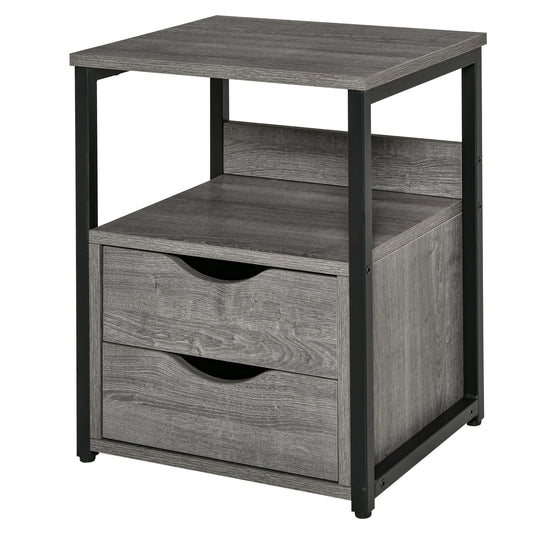 Bedroom Accent End Table with Shelf and Drawer