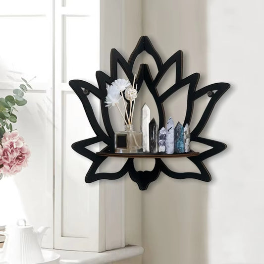 Wooden Lotus Wall-Mounted Aromatherapy Shelf