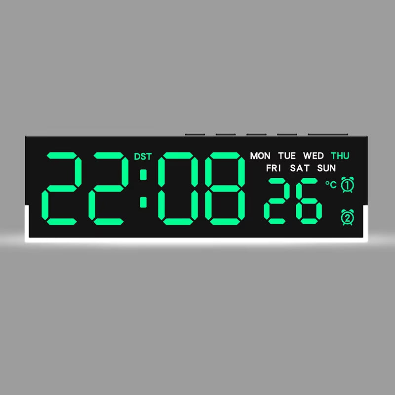 LED Digital Alarm Clock with Temp & 2 Alarms