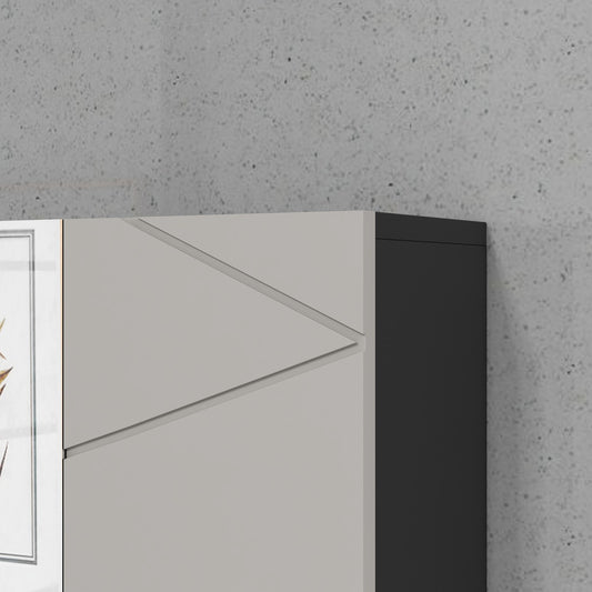 Kleankin Wall Mounted Bathroom Storage Cupboard W/ Mirror and Shelf, Light Grey