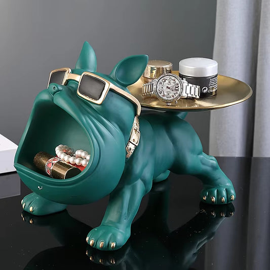 30cm Bulldog Resin Storage Figurine