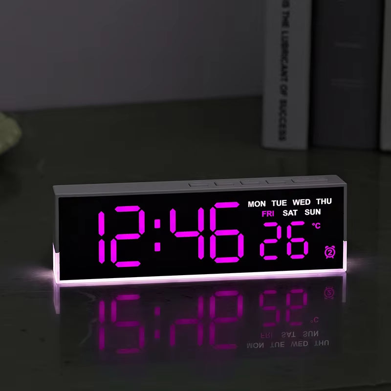 LED Digital Alarm Clock with Temp & 2 Alarms