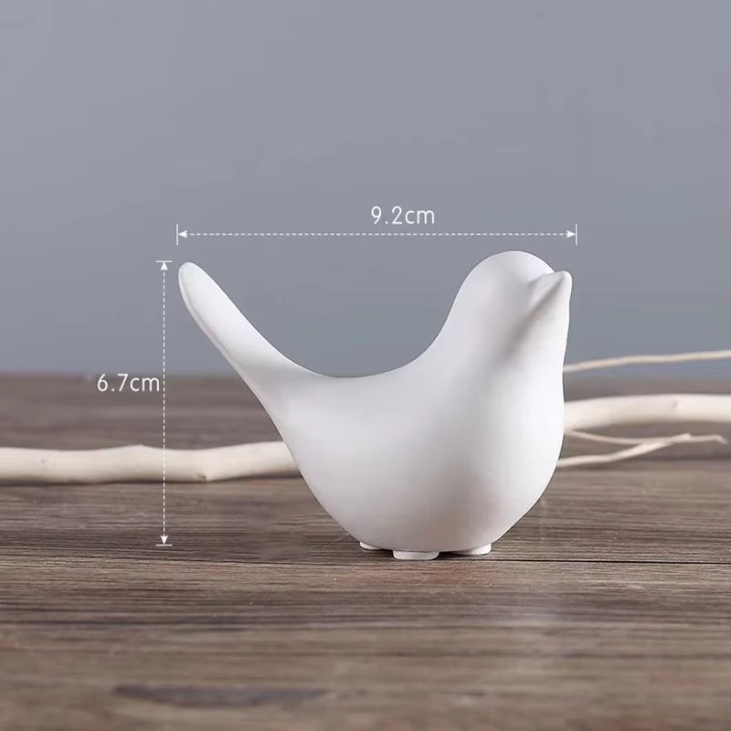 Nordic Ceramic Bird Figurine Table Decor