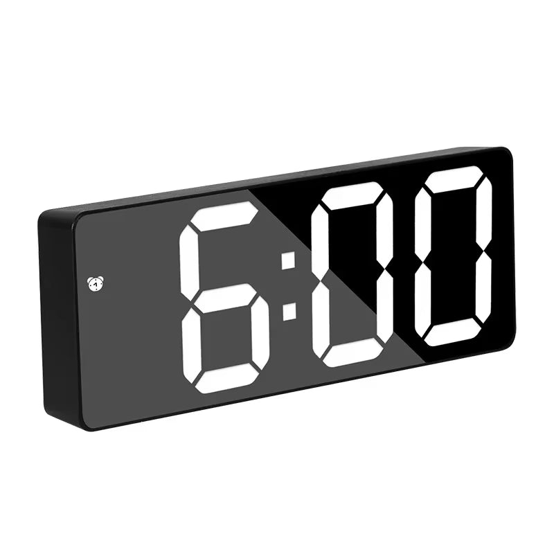 Smart LED Mirror Alarm Clock with Temperature