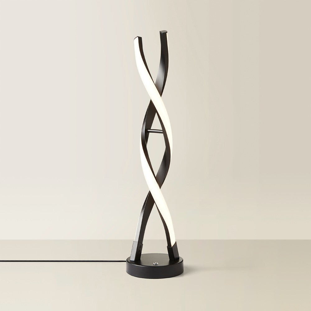 Touch Table Lamp Light Black Twist Integrated LED Living Room Bedside Lighting