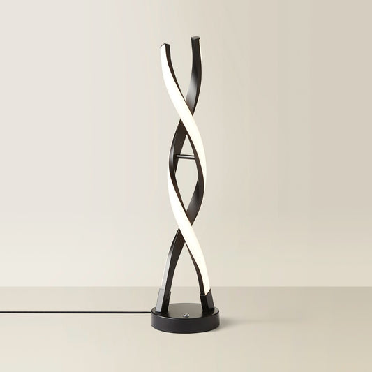 Touch Table Lamp Light Black Twist Integrated LED Living Room Bedside Lighting