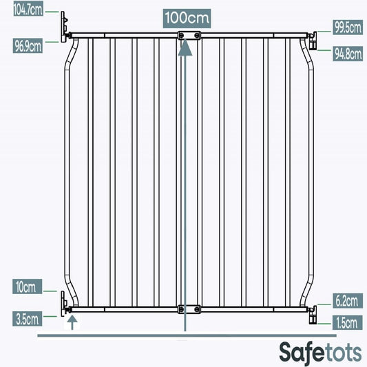 Extra Tall Eco Screw Fit Baby Gate, Black, 70Cm - 80Cm, Extra Tall Gate