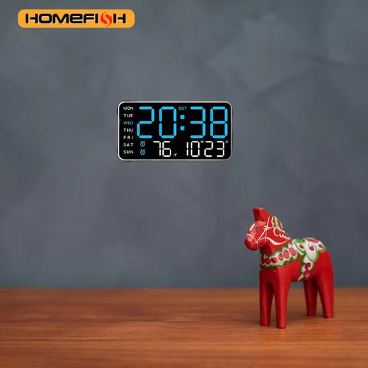 Giant Smart LED Wall Clock with Temperature