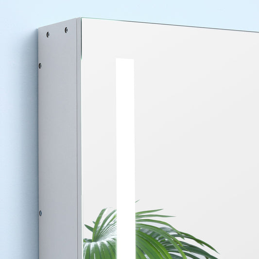 LED Illuminated Bathroom Mirror Cabinet with Lights, Touch Switch, Wall Mounted