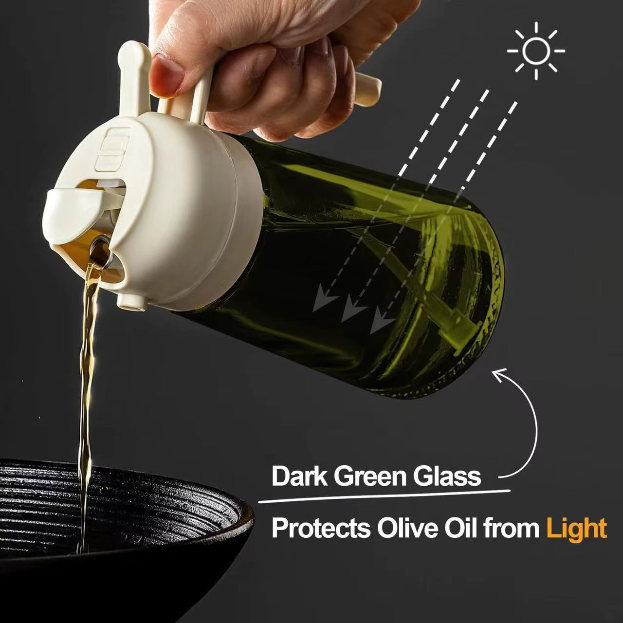 2-in-1 Glass Oil Sprayer & Dispenser