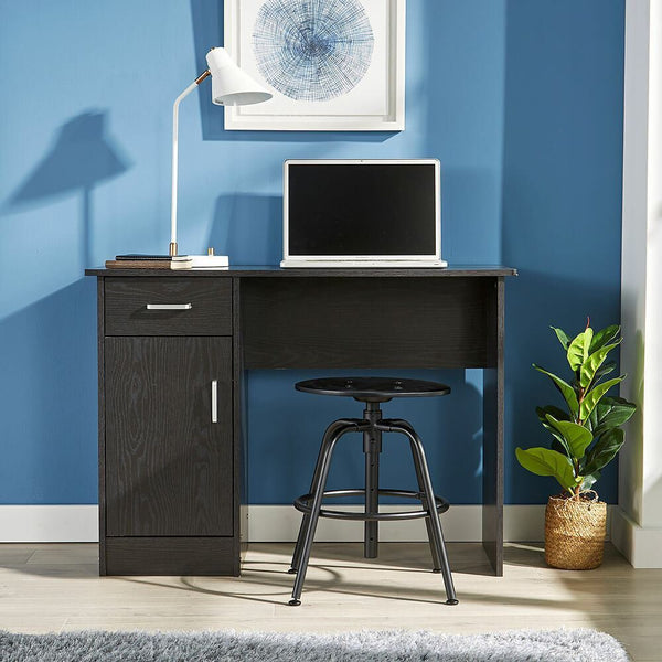 Black Desk with Drawer and Door