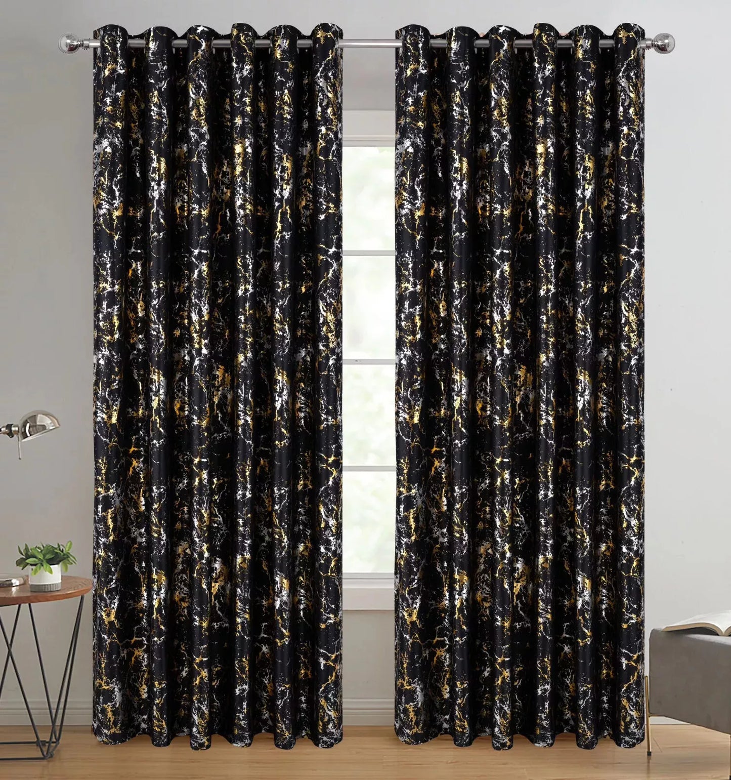 Calligraphy Galaxy Thermal Blackout Curtains