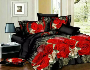 3D Duvet Cover Bedding Set – 4 Pieces with Fitted Sheet & Pillowcases