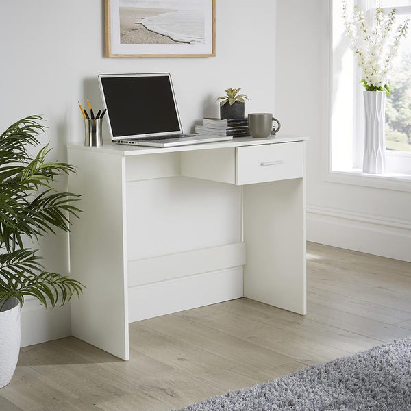 White Office Workstation with Drawer
