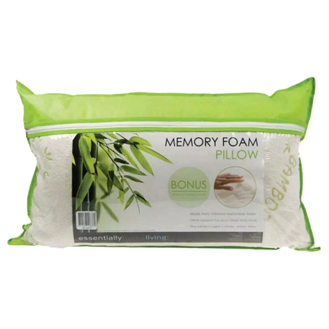 Bamboo Memory Foam Pillow – Anti-Bacterial Orthopedic Support for Head, Neck, and Back