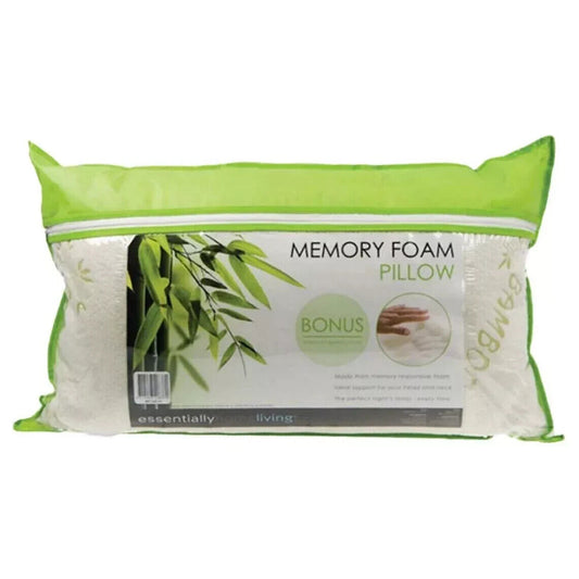 Bamboo Memory Foam Pillow – Anti-Bacterial Orthopedic Support for Head, Neck, and Back