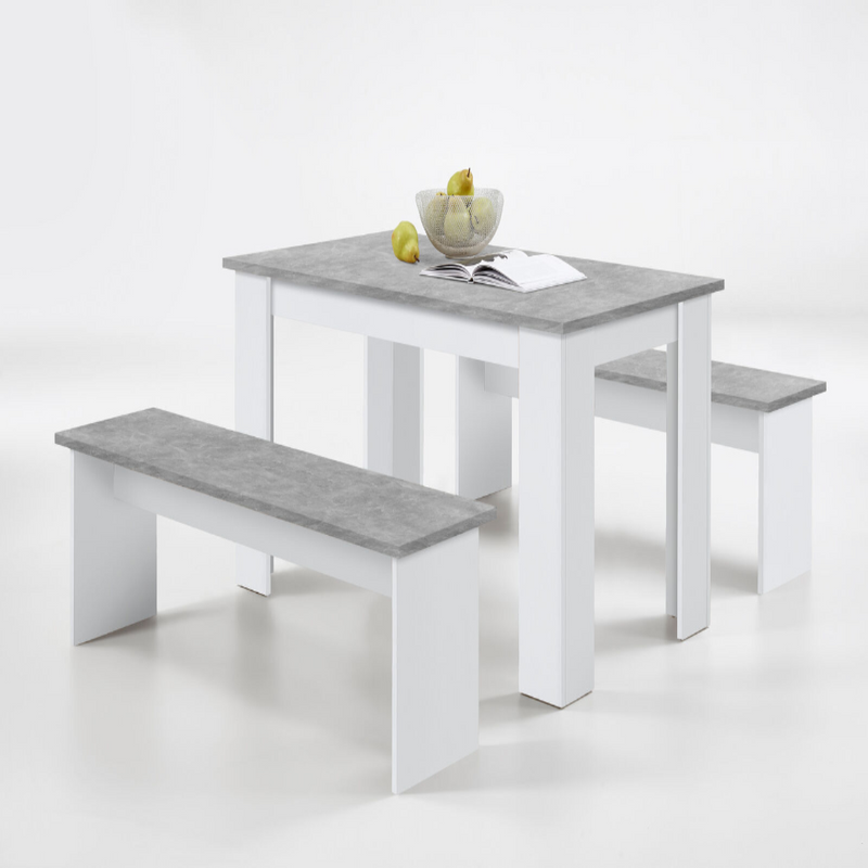 White & Stone Kitchen Bench Set - Cints and Home