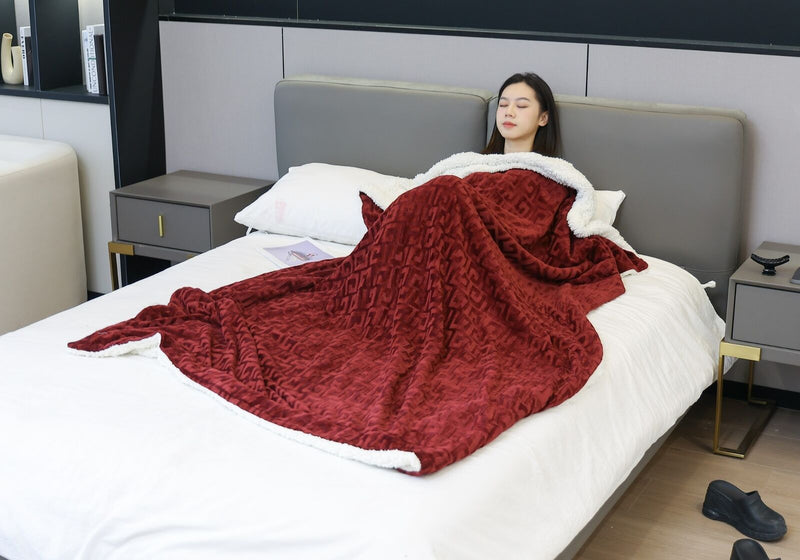 Luxury Sherpa Throws  Reversible Blanket