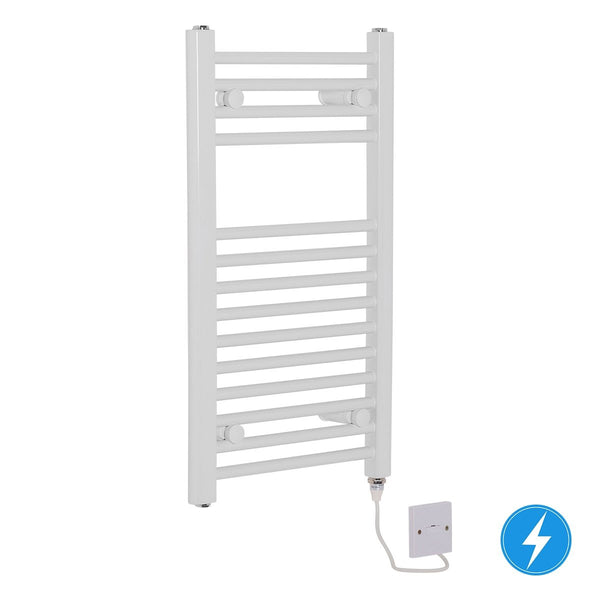 Electric Bathroom Heated Towel Rail Radiator Straight Curved Thermostatic Manual white - Cints and Home