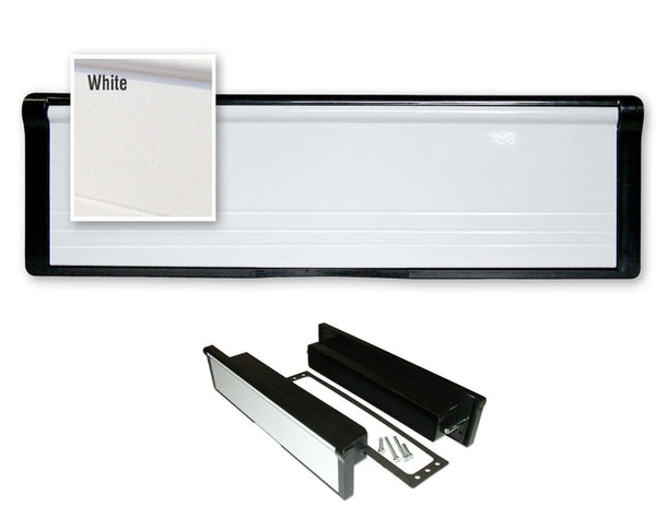 Modern 12" white letter box with brushes