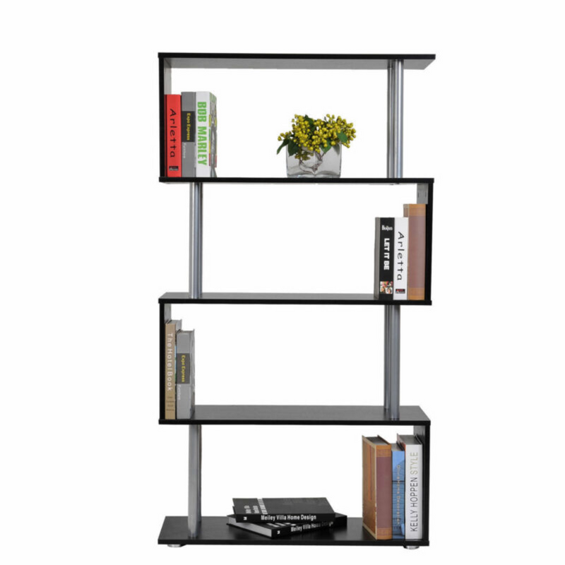 S Shape Wooden Bookcase Storage Display Unit - Cints and Home