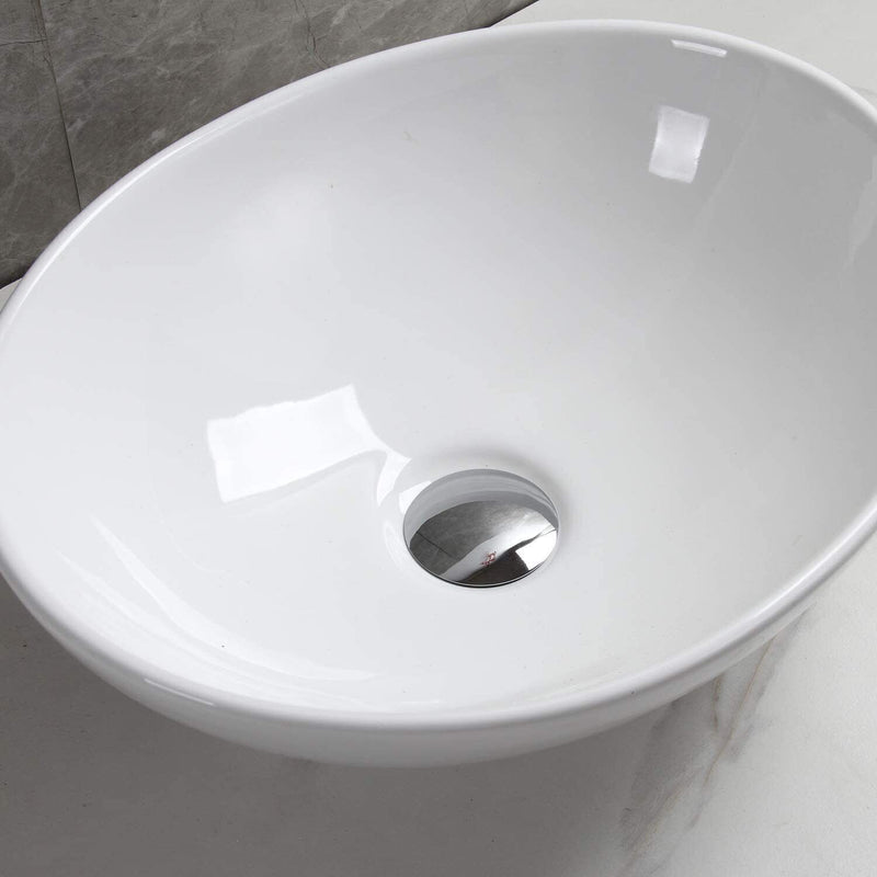 Oval Curved White Bathroom Vanity Wash Basin