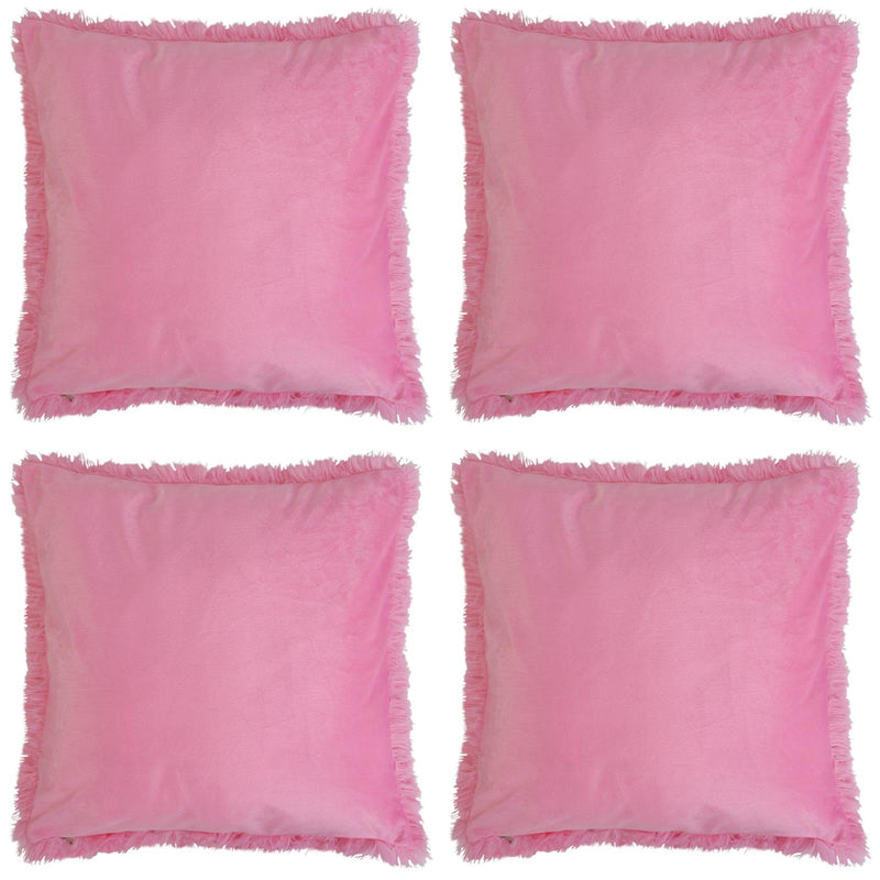 4 Cushion Covers Faux Fur Super Soft Cuddly