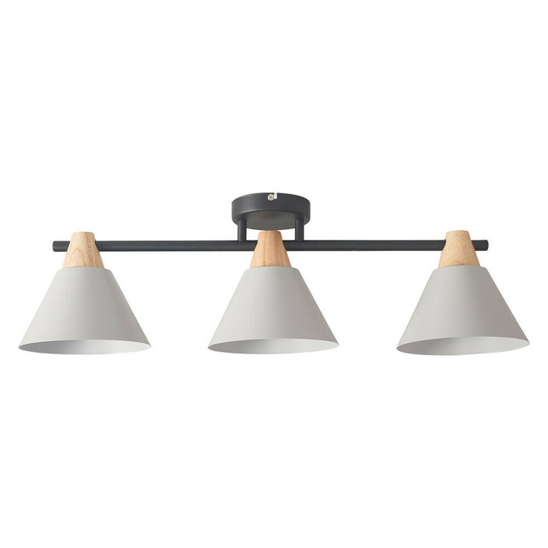 Wood & Grey Tapered 3 Way Ceiling Light - Cints and Home