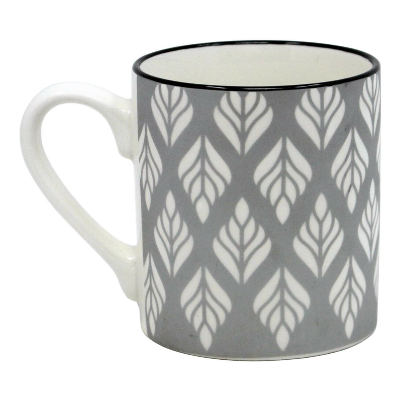 Matt Porcelain Mugs Set Of 4 Grey & White - Cints and Home