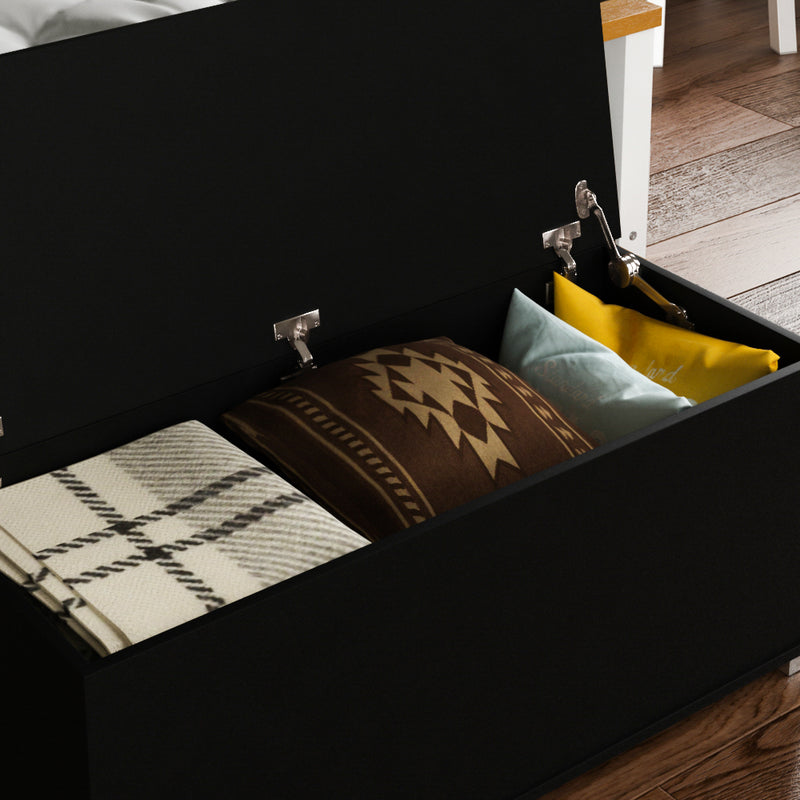 Ottoman Storage Chest Trunk in black - Cints and Home