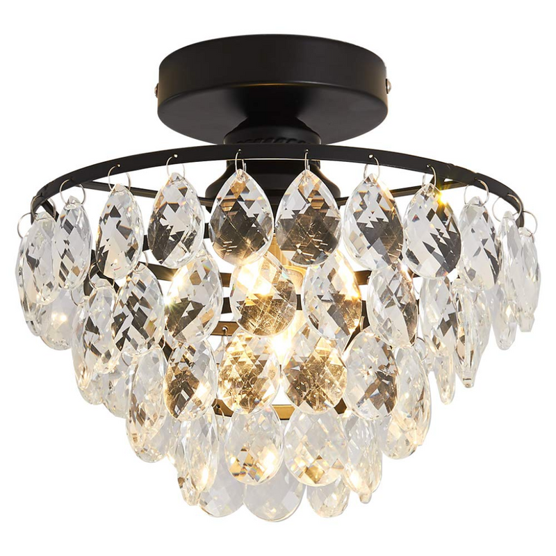 Modern Crystal Semi Flush Fitting Chandelier - Cints and Home