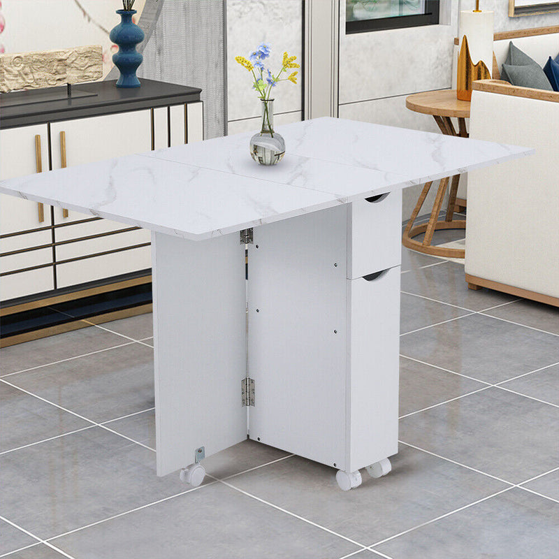 Marble Mobile Folding Dining Table