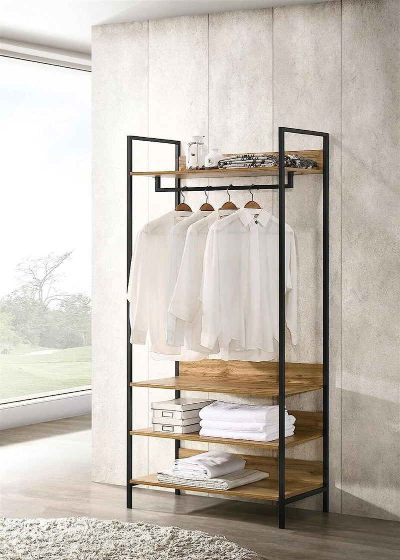 Double Open Wardrobe with 4 Shelves